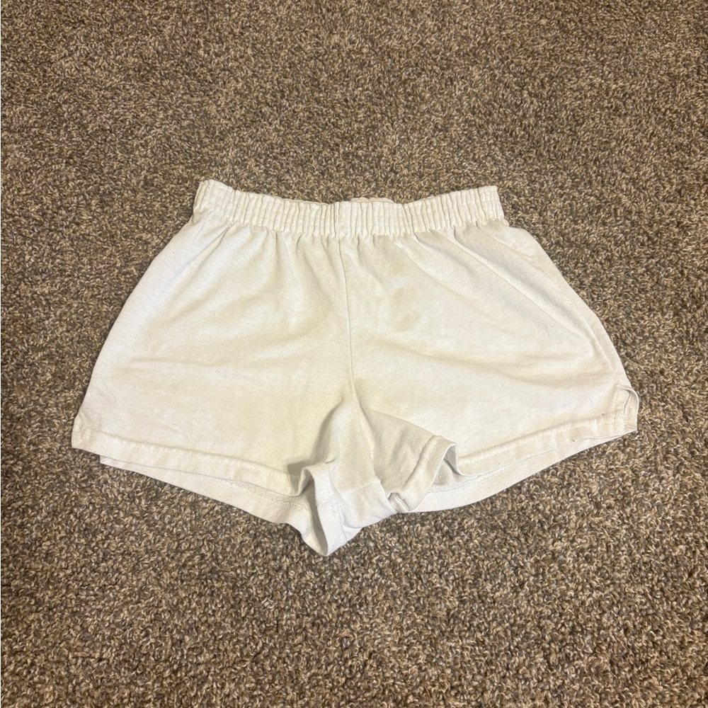 Soffe White Athletic Shorts Lightweight Elastic Waist